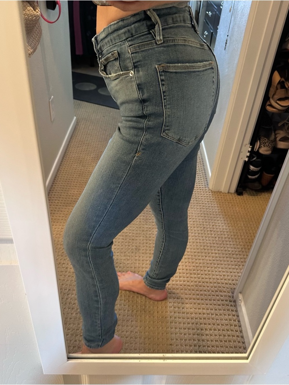 Good American Good Waist Skinny Jeans Size 4/27 High Rise Light Wash like new